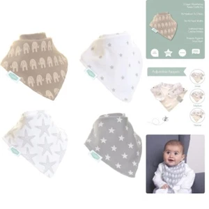Adorable Grey & White Baby Bibs for Newborns - Teething & Messy Play Essential - Picture 1 of 10