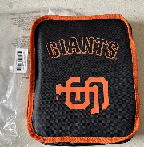 San Francisco GIANTS MBL Orange Black Logo Insulated Duo Zip Lunch Bag~10x8x4 Cover