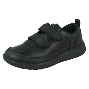 Zapatos escolares de gancho y bucle para niños Clarks paisaje llamarada K - Imagen 1 de 2