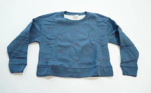 Gap Kids Girl's Long Sleeve Crew Neck Graphic Sweatshirt EJ2 Blue Medium (8) NWT - Picture 1 of 3