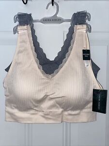 LAURA ASHLEY~2 PACK COMFORT BRA ~LACE TRIM~ STYLE # LS5336~ALL SIZES~GREAT FIT!