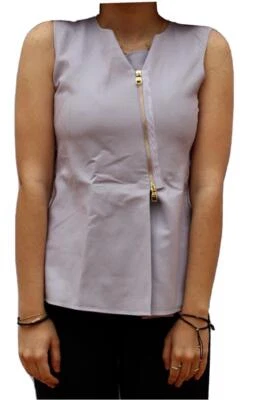 Camisa sin mangas tejida de mezcla de algodón Salvatore Ferragamo para mujer $1150 lavanda 44 IT Foto 1 de 4