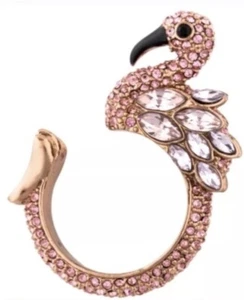 Anillo Kate Spade Birds The World Cóctel Flamenco Oro Rosa Talla 7 y Bolsa para el Polvo KS - Imagen 1 de 11