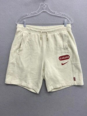 Nike Sweat Shorts Mens M Alabama Crimson Tide Cream Soft Fleece Gym Athleisure - Image 1 of 4