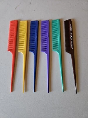 5 CRICKET Rat Tail Fine Tooth Teasing Combs UNBREAKABLE DELRIN Vintage - Image 1 of 4