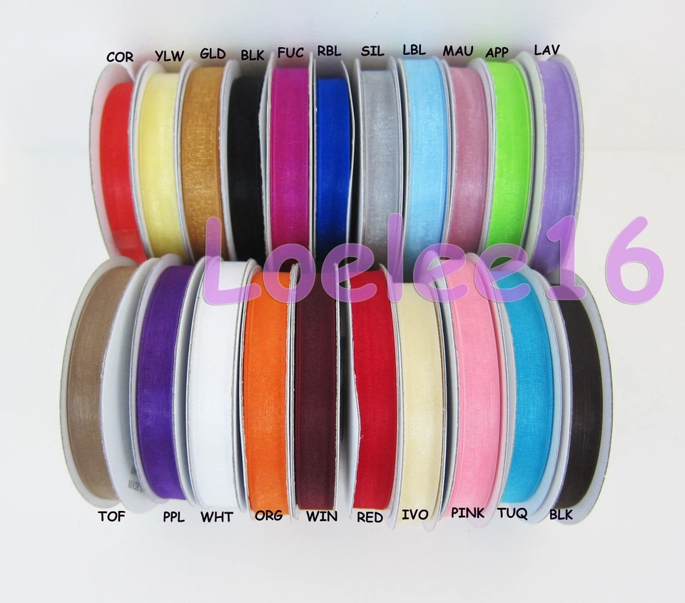 Carrete de cinta de organza transparente de 3/8" x 25 yardas 6 mm x 75 pies arco favor de boda nailon Foto 1 de 1