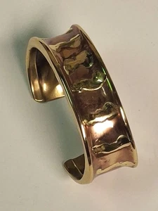 Brazalete Brazalete Vintage Rolf & Andrea Ludden Latón Modernista Firmado RAL - Imagen 1 de 9