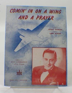 1943 "COMIN' IN ON A WING & A PRAYER" Guy Lombardo WWII Patriotische Noten - Bild 1 von 5