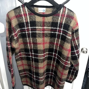 Suéter Paul Harris Diseño Borgoña Y Azul Marino Mezcla Mohair Cuadros‎ Talla Mediana - Imagen 1 de 5