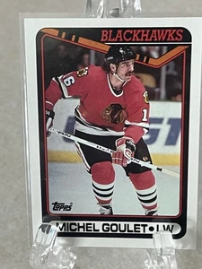MICHEL GOULET--1990-91 TOPPS --CHICAGO BLACKHAWKS--KOSTENLOSER VERSAND - Bild 1 von 2