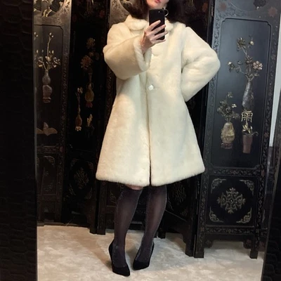 Vintage 1990’s White Faux Fur Coat - Image 1 of 4