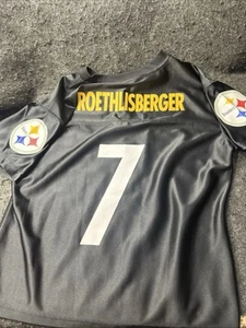 Maglia Reebok NFL Pittsburgh Steelers 7 Roethlisberger taglia M nera - Foto 1 di 9