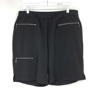 Chicos Zenergy 运动服短裤女式 2.5 码 US 14 黑色拉链口袋  — 第 1/4 张图片