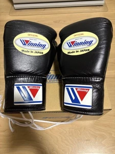 Winning MS-200 Boxing Gloves 8oz Black Lace-up Japan Pro Model Lightly Used - Picture 1 of 5