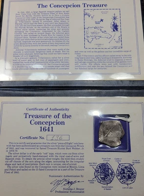 1641 CONCEPCION Mexico Cob 8 Reales w/ COA Booklet 26.4g Silver *OVK44 - Image 1 of 4