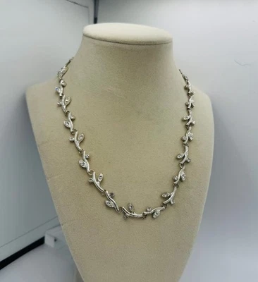 Collar de diamantes de imitación de vid brillante 14-16"✨ Foto 1 de 4