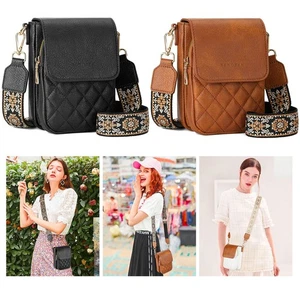 Damen Color-Blocking Umhängetasche klassische gesteppte Schultertasche mit breitem Riemen - Bild 1 von 16