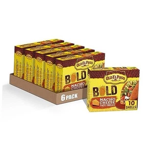 Stand 'N Stuff Bold Flavored Taco Shells, 10-count (Pack of 6) Nacho Cheese - Picture 1 of 7