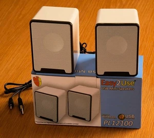Mini USB powered 2.0CH Stereo Speakers 2 x 3W white - Picture 1 of 1
