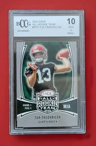 Tua Tagovailoa 2020 Sage #RT2 ALL ROOKIE Miami Dolphins QB Beckett BCCG 10 Card - Picture 1 of 3