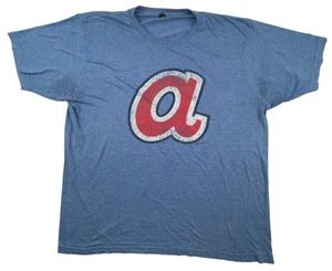 Atlanta Braves meliertes blaues kurzärmliges MLB T-Shirt Größe LARGE - Bild 1 von 9
