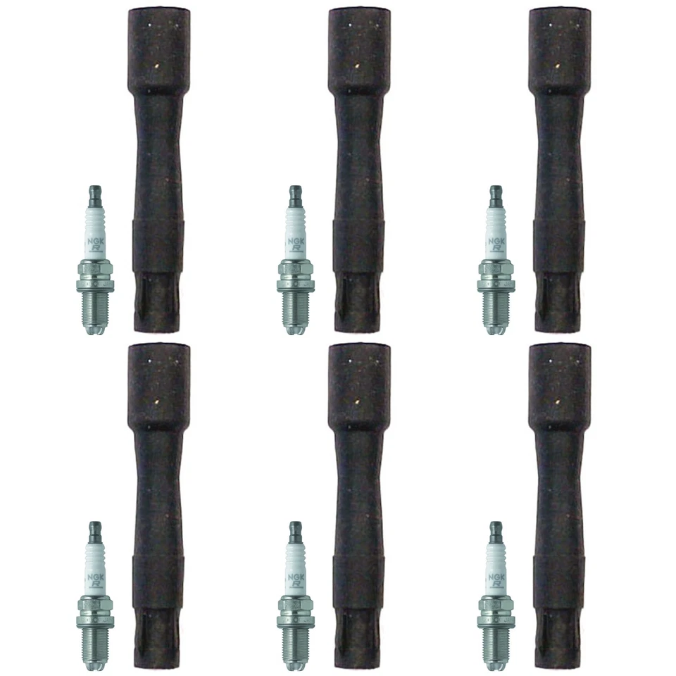 Kit de 6 bujías láser platino y botas de bobina Denso NGK para BMW 323Ci E46 2,5 L Foto 1 de 1