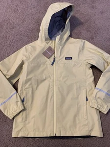 NWT Patagonia Kids Torrentshell 3L Rain Jacket Boys Girls L 12 Milled Yellow - Picture 1 of 7