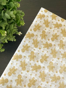 GINGERBREAD Design Tissue Paper Sheet Choose Size & Package Amount - Picture 1 of 6