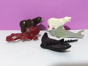 LOTE LEGO Tiburón Raya Pulpo Polar y Osos Pardos Figuras Animales Océano - Imagen 1 de 7