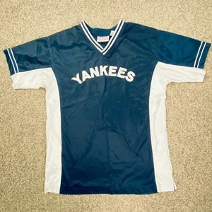New York Yankees Jersey Youth XL(18-20) Blue V-Neck Pullover Genuine Merchandise - Picture 1 of 12