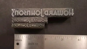 VTG lot of 3 Wood Metal Blocks Engraving Letterpress Printing HOWARD JOHNSONS - Picture 1 of 2