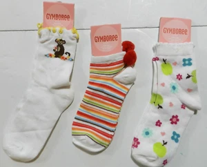 Kids Gymboree Socks Set of 3 Size 11-13 Multicolored (nn25) - Picture 1 of 3