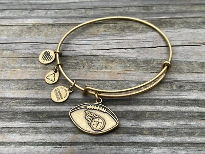Pulseira Alex and Ani banhada a ouro amuleto de futebol americano NFL pulseira tamanho ajustável - Imagem 1 de 4