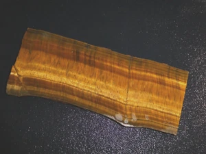Blue Gold Variegated Tiger Eye   slab   6 1/2" x 2 5/8"  rough for cabbing - Picture 1 of 3