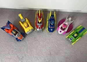 Paw Patrol Mighty Pups Charged Up Deluxe Vehicles Lights sounds Working FULL SET - Picture 1 of 4