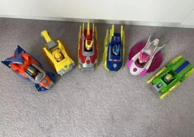 Paw Patrol Mighty Pups Charged Up Deluxe Vehicles Lights sounds Working FULL SET - Image 1 of 4