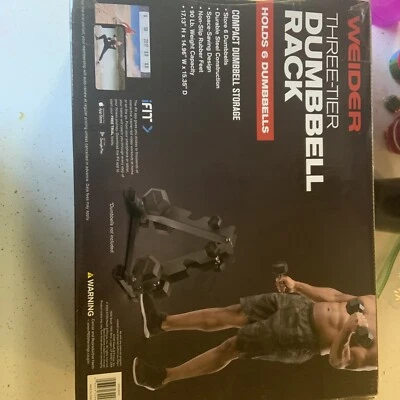 Weider Three Tier 6 Six Dumbbell Weight Bar Utility Rack Gym Workout Home - Image 1 of 3