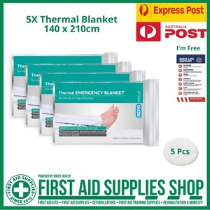 5x Thermal Blanket 140 x 210cm - Emergency Survival - First Aid Supplies - Bild 1 von 1