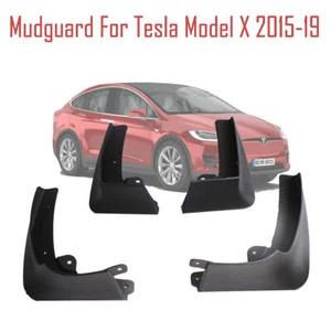 4pcs Heavy Duty Molded Splash Mud Flaps Guards Fenders For Tesla Model X 2015-19 - Picture 1 of 8