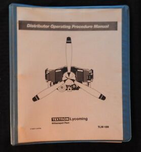 1970's AVCO LYCOMING AIRCRAFT AIRPLANE ENGINE DISTRIBUTOR OPER PROCEDURE MANUAL