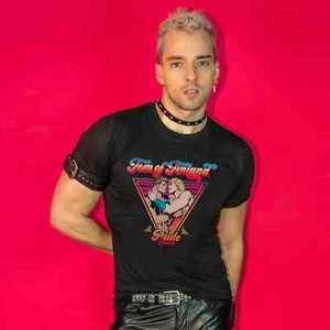 TOM OF FINLAND MENS T SHIRT BLACK HE MAN PRIDE TEE SHIRT GAY CULTURE T-SHIRT - Picture 1 of 8