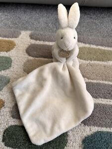 Doudou Et Compagnie White Bunny Rabbit Comforter  Blanket Blankie Soft Toy