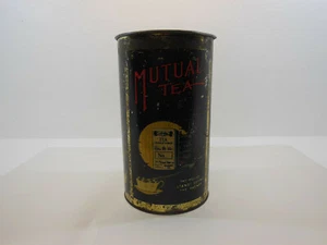 Tin Mutual Tea 2 LB The House Stands Behind The Packet 2 LB Vintage Antique Aust - Picture 1 of 3