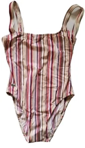 LACOSTE Swimsuit Swimming Costume 1 Piece Size S UK 8 Striped New With Tags - Picture 1 of 9