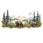 PVC Mountain Forest Wall Decal Removable Wild Jungle Animal Wall Deals  Bedroom