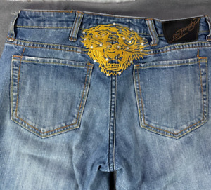 Ed hardy Christian Audigier Vintage men’s Jeans Size 31 Tiger embroidery 