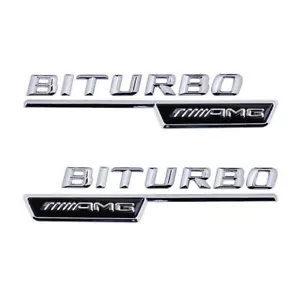 2 piezas insignia guardabarros emblema cromado biturbo ventilación lateral para Mercedes-Benz C117 X117 - Imagen 1 de 8