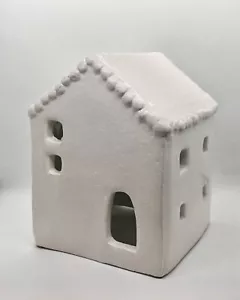 Pottery Barn Handcrafted Ceramic Christmas Village House, Large White Adobe Look - Picture 1 of 1