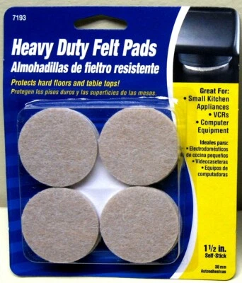 1½" Round Beige Adhesive Backed Felt Pads - Image 1 of 2
