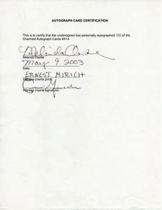 Signed Contract MELINDA CLARK Inkworks AUTOGRAPH Witnessed Ernie Mirich CHARMED - Picture 1 of 2